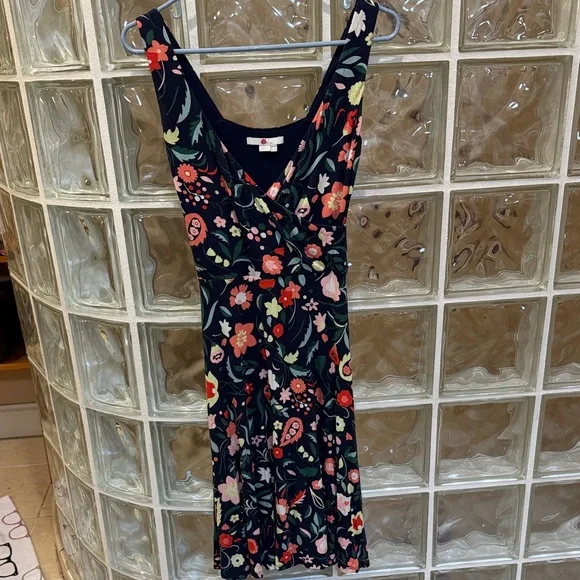 Boden Navy Floral Midi Dress - Picture 2 of 6